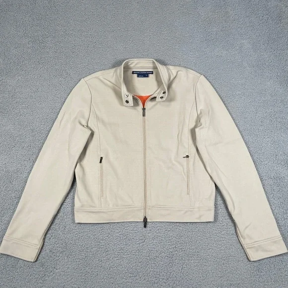 Vintage Polo Ralph Lauren Sport Jacket Womens L Beige Cropped Fit USA Made 90s - Picture 1 of 14